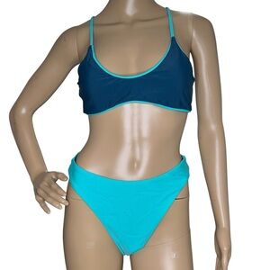 Suuksess Blue Bikini Set Reversable NWOT Medium